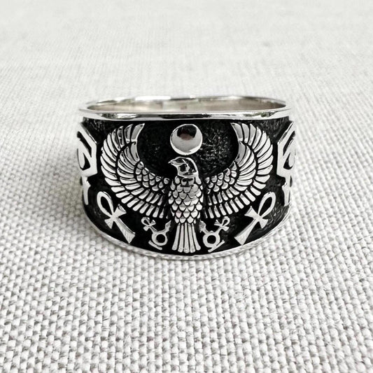 Horus Egyptian God Falcon Deity Talisman Ring