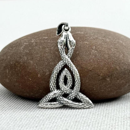 Triquetra Ouroboros Snake Viking Trinity Knot Pendant/Necklace