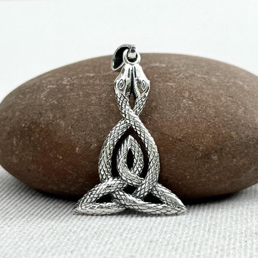 Triquetra Ouroboros Snake Viking Trinity Knot Pendant/Necklace