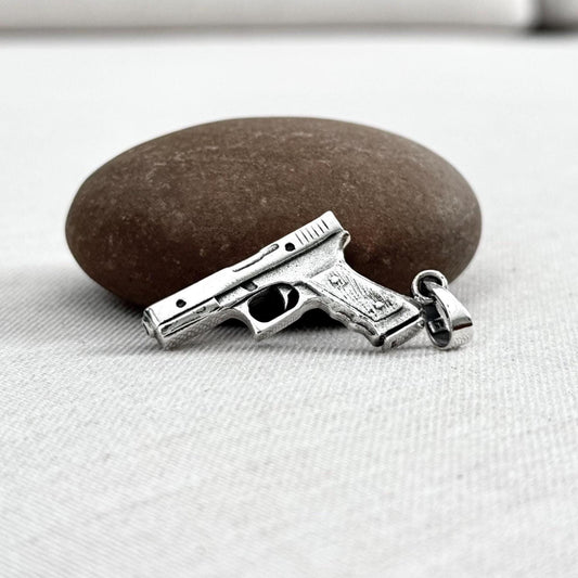 Pistol Glock-19 Gun Replica Firearm Pendant/Necklace