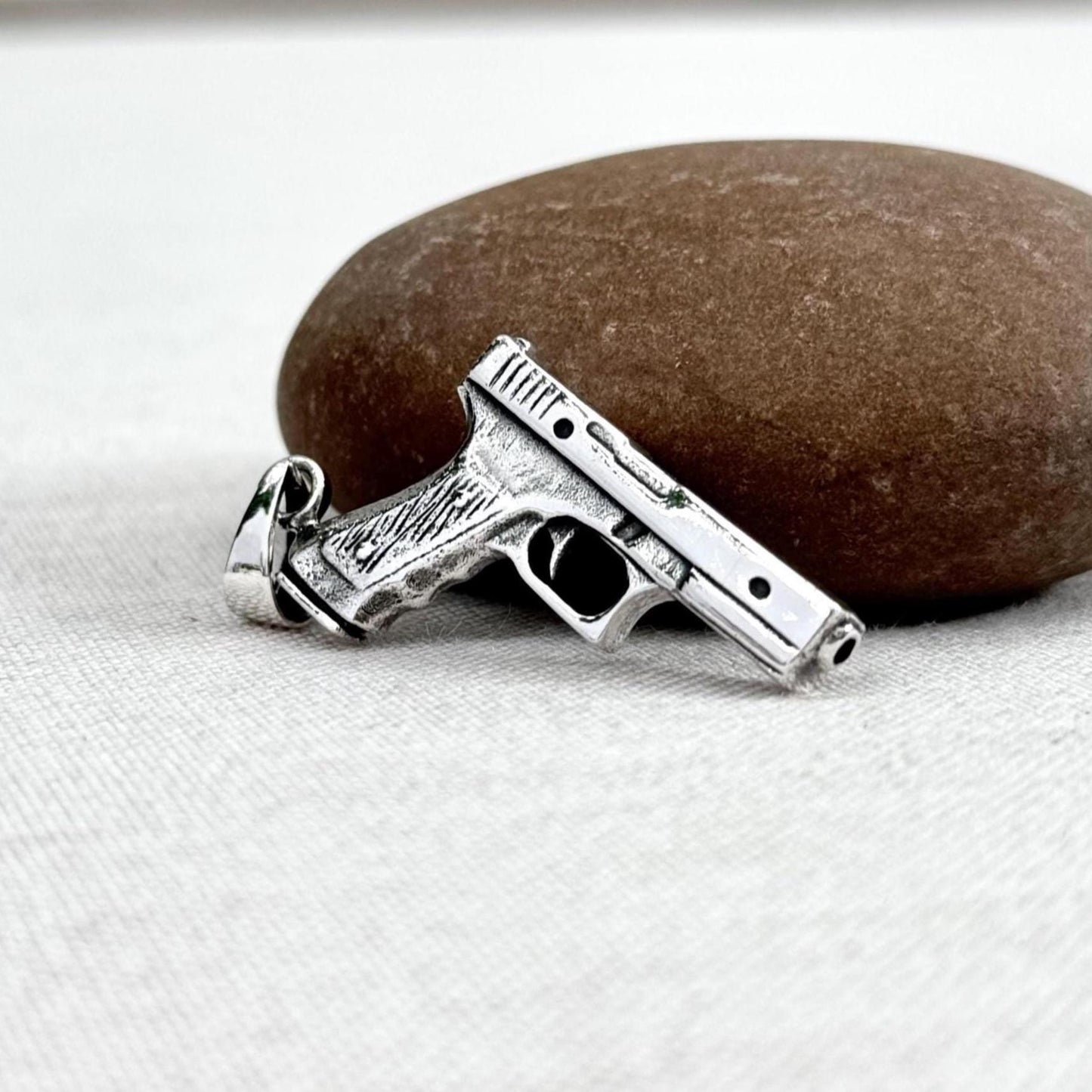 Pistol Glock-19 Gun Replica Firearm Pendant/Necklace