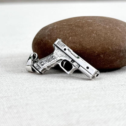 Pistol Glock-19 Gun Replica Firearm Pendant/Necklace