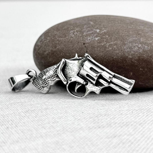 Revolver Pistol Gun Replica Firearm Pendant/Necklace