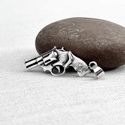 Revolver Pistol Gun Replica Firearm Pendant/Necklace