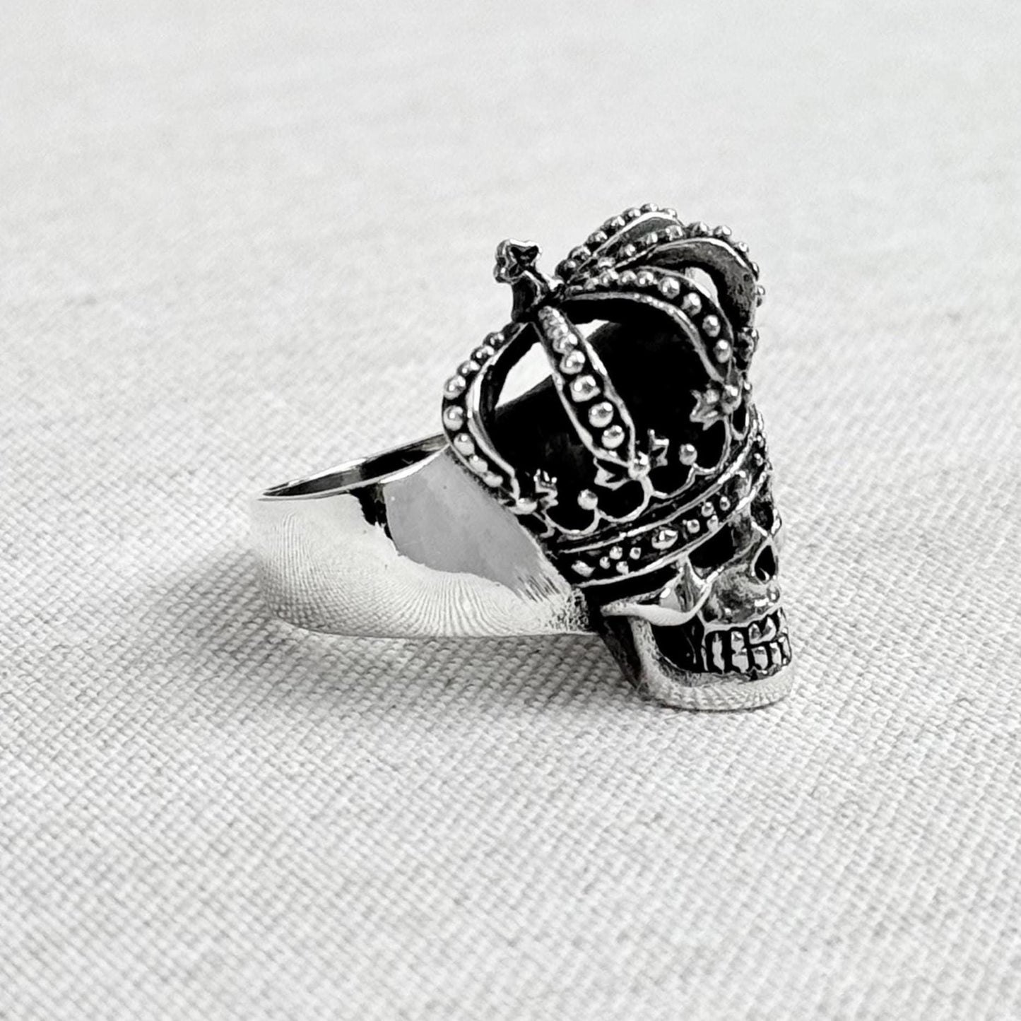Skull Gothic Crown Punk Biker Skeleton Ring