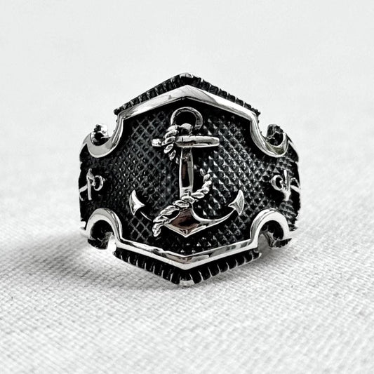 Anchor Punk Pirate Ship Sailor Ring