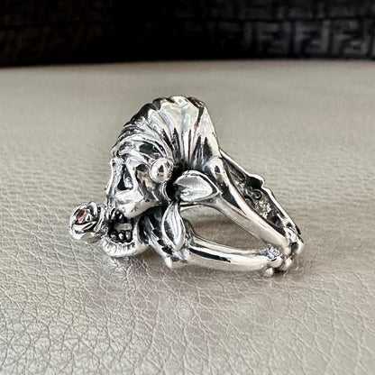 Pirate Skull Punk Gothic Biker Bones Stone Ring