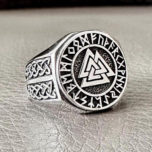 Valknut Viking Interlocked Triangles Rune Celtic Knot Ring