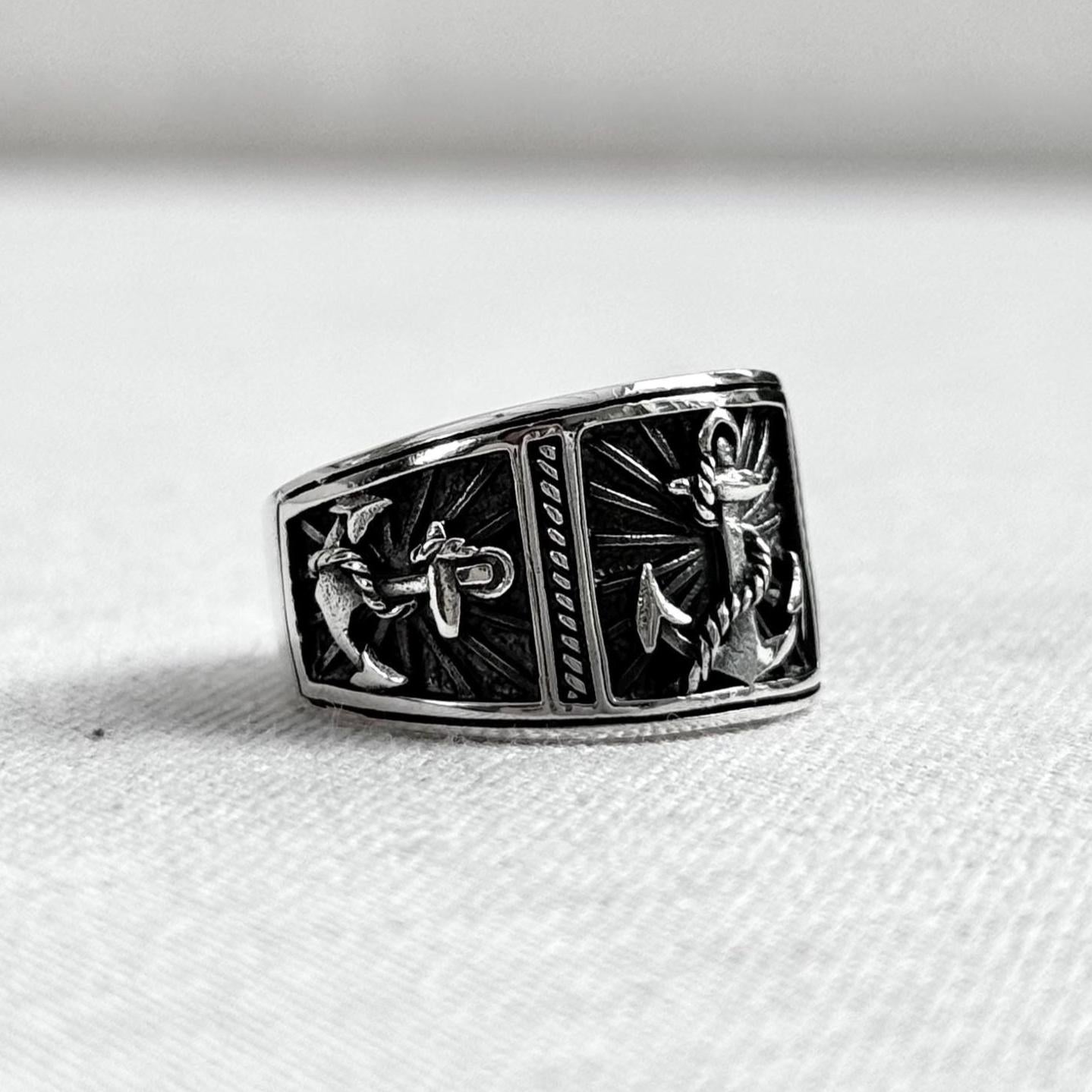 Anchor Punk Pirate Ship Sailor Ring