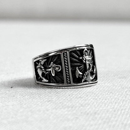 Anchor Punk Pirate Ship Sailor Ring