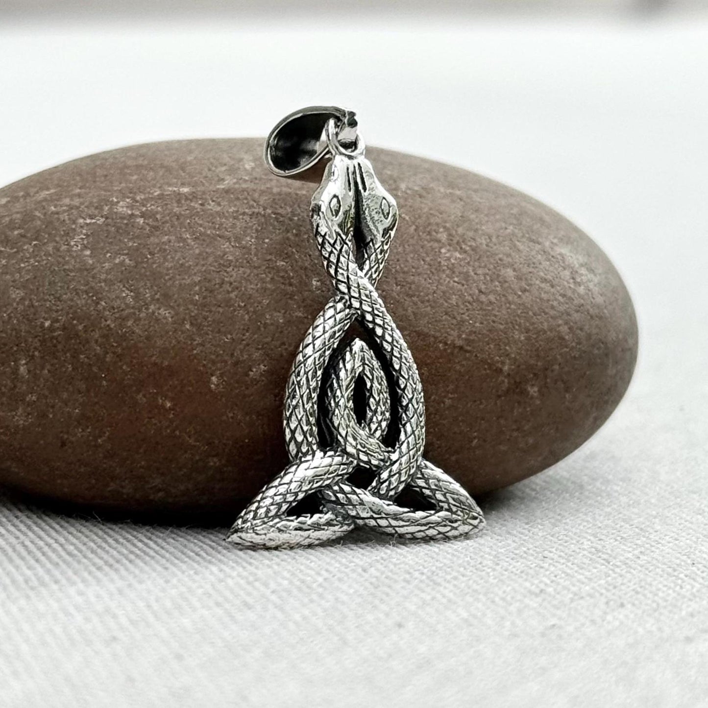 Triquetra Ouroboros Snake Viking Trinity Knot Pendant/Necklace