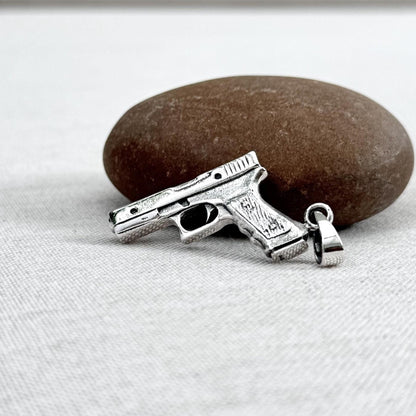 Pistol Glock-19 Gun Replica Firearm Pendant/Necklace