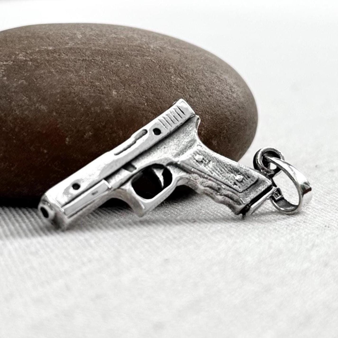 Pistol Glock-19 Gun Replica Firearm Pendant/Necklace