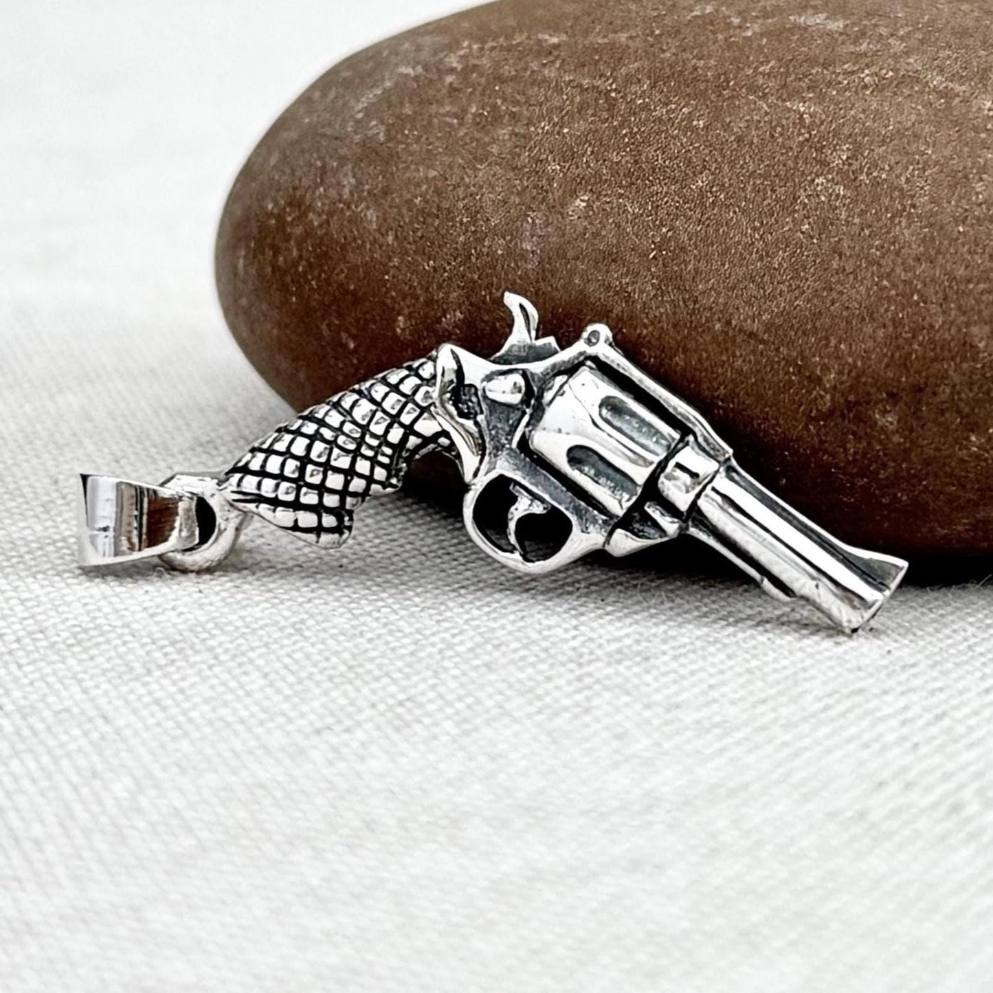 Pistol Revolver Gun Replica Firearm Pendant/Necklace