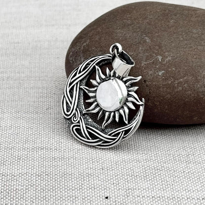 Celtic Sun and Crescent Moon Pendant/Necklace