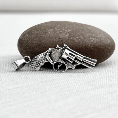 Revolver Pistol Gun Replica Firearm Pendant/Necklace