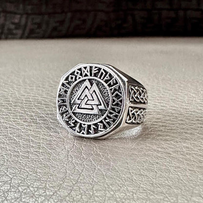 Valknut Viking Interlocked Triangles Rune Celtic Knot Ring