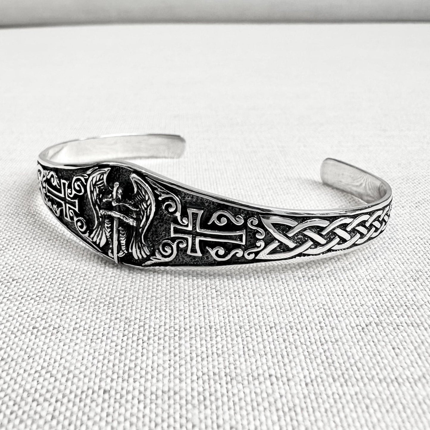 Saint Michael Christian Guardian Archangel Cuff Bracelet