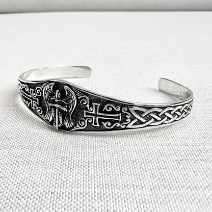 Saint Michael Christian Guardian Archangel Cuff Bracelet