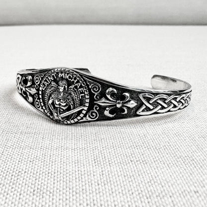 Saint Michael Christian Guardian Archangel Cuff Bracelet