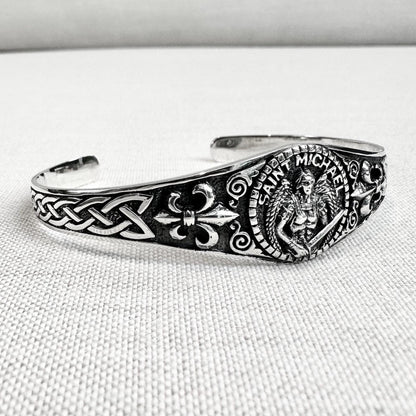 Saint Michael Christian Guardian Archangel Cuff Bracelet