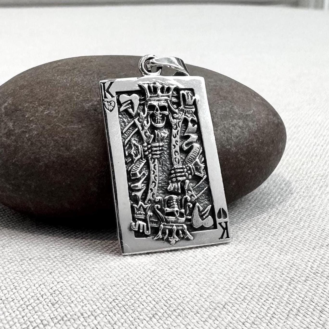 King Of Hearts Skull Cards Pendant/Necklace
