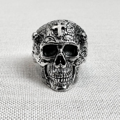 Big Skull Gothic Punk Biker Skeleton Ring