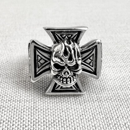 Templar Cross Skull Knight Seal Crusader Ring