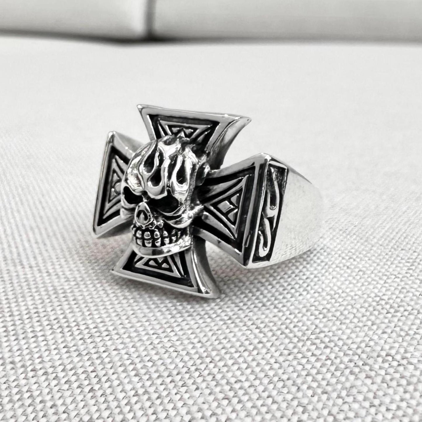 Templar Cross Skull Knight Seal Crusader Ring