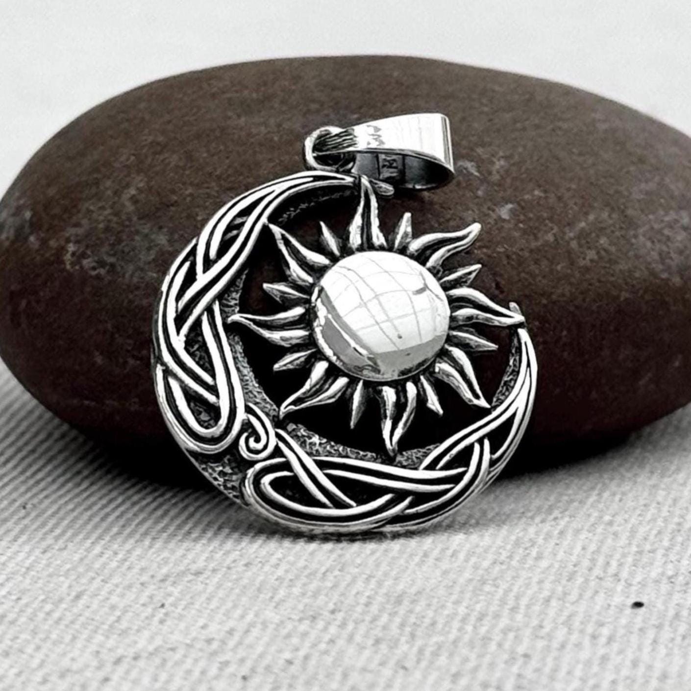 Celtic Sun and Crescent Moon Pendant/Necklace