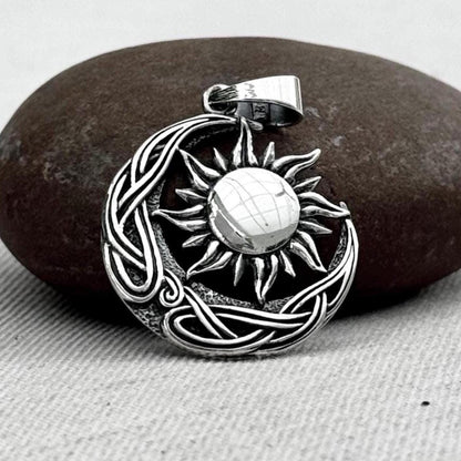 Celtic Sun and Crescent Moon Pendant/Necklace