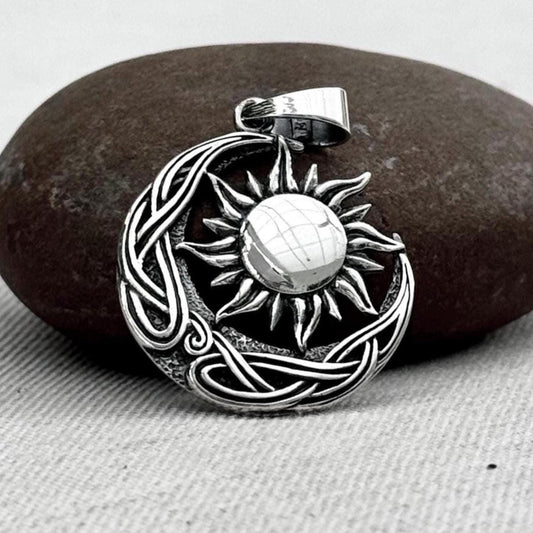 Celtic Sun and Crescent Moon Pendant/Necklace