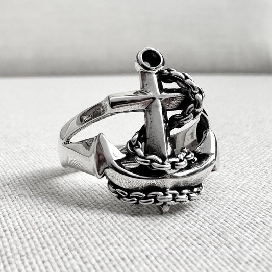 Anchor Pirate Ship Sailor Ring