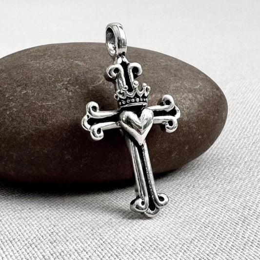 Sacred Heart Cross Christian Crucifix Pendant/Necklace