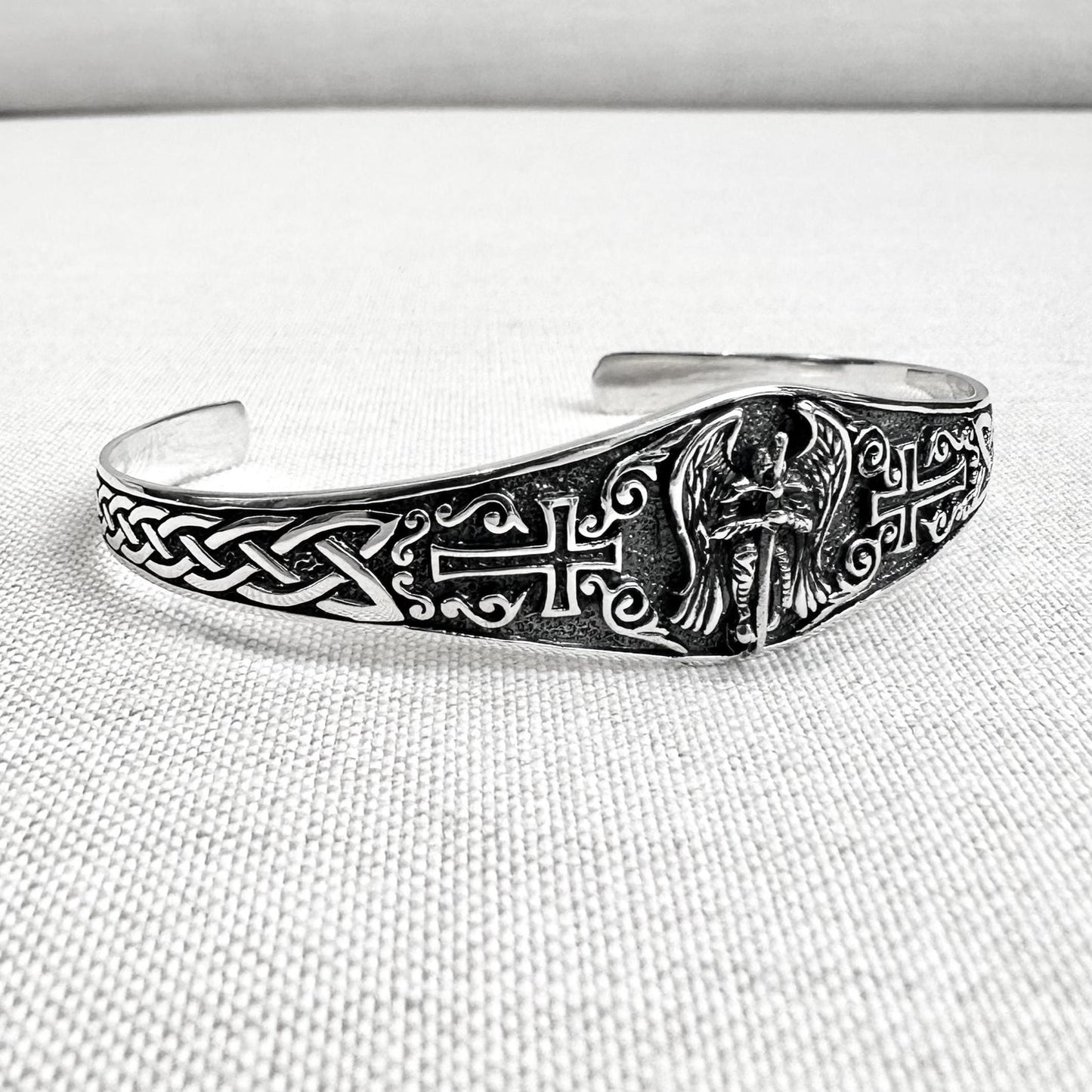 Saint Michael Christian Guardian Archangel Cuff Bracelet
