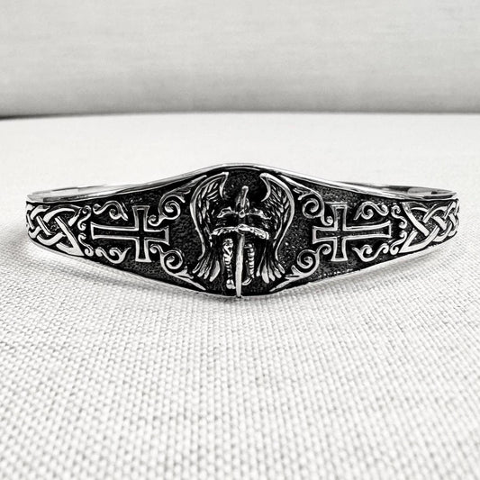 Saint Michael Christian Guardian Archangel Cuff Bracelet