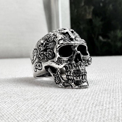 Big Skull Gothic Punk Biker Skeleton Ring