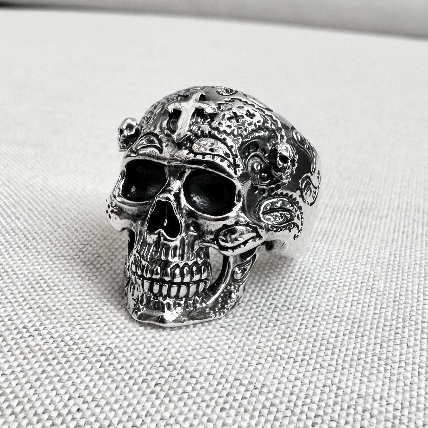 Big Skull Gothic Punk Biker Skeleton Ring