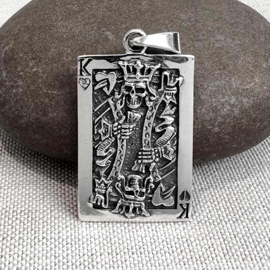 King Of Hearts Skull Cards Pendant/Necklace