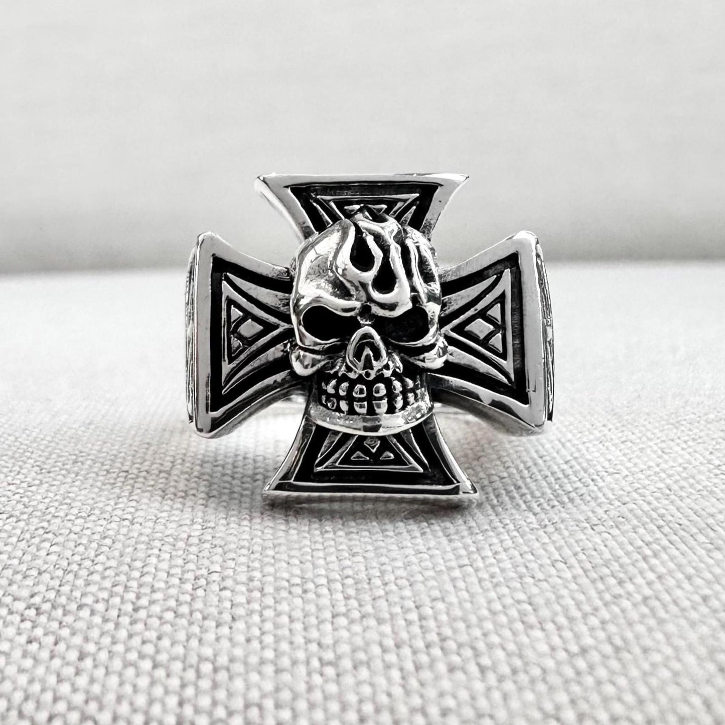 Templar Cross Skull Knight Seal Crusader Ring