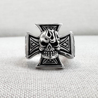 Templar Cross Skull Knight Seal Crusader Ring