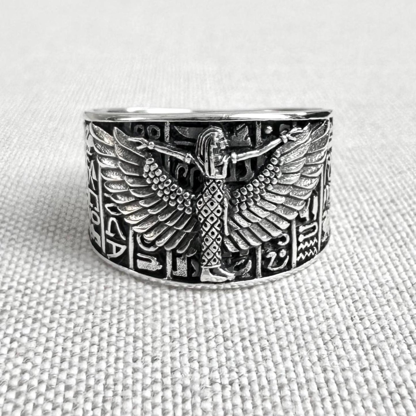 Ma'at Egyptian Goddess Deity Maat Amulet Ring