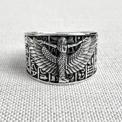 Ma'at Egyptian Goddess Deity Maat Amulet Ring