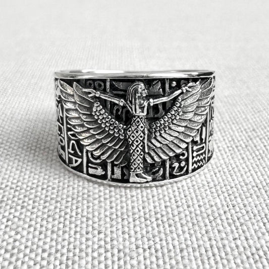 Ma'at Egyptian Goddess Deity Maat Amulet Ring