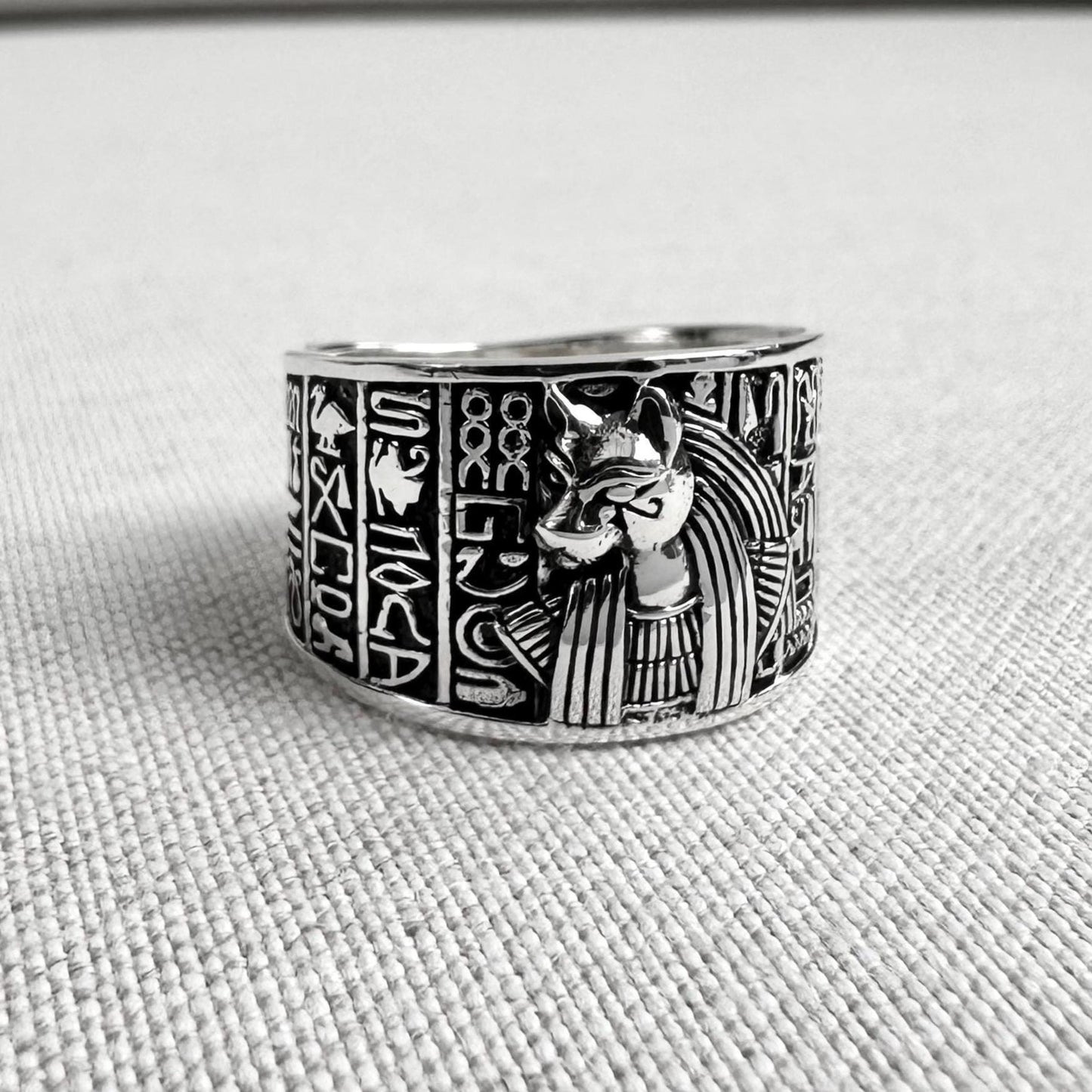 Bastet Egyptian Goddess Cat Ring