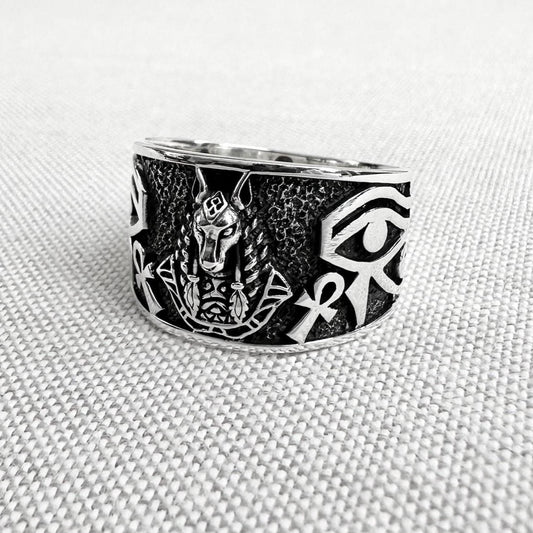 Anubis Egyptian God Deity Ring
