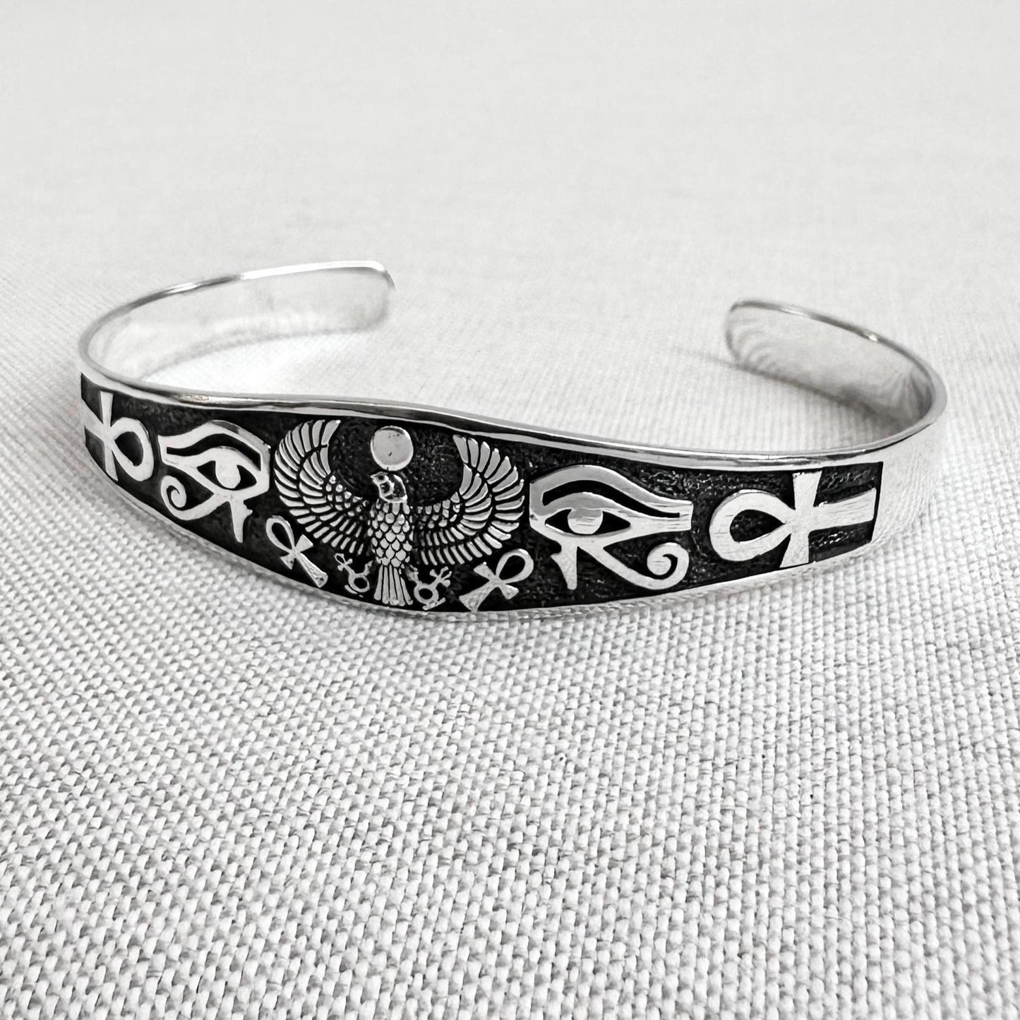 Horus Falcon Egypt Eye God Deity Cuff Bracelet