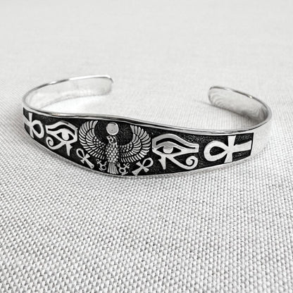 Horus Falcon Egypt Eye God Deity Cuff Bracelet