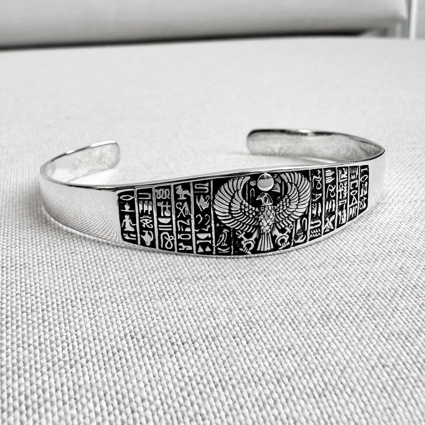 Horus Falcon Egyptian God Deity Cuff Bracelet