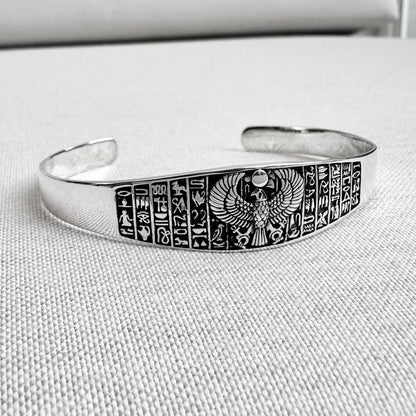 Horus Falcon Egyptian God Deity Cuff Bracelet